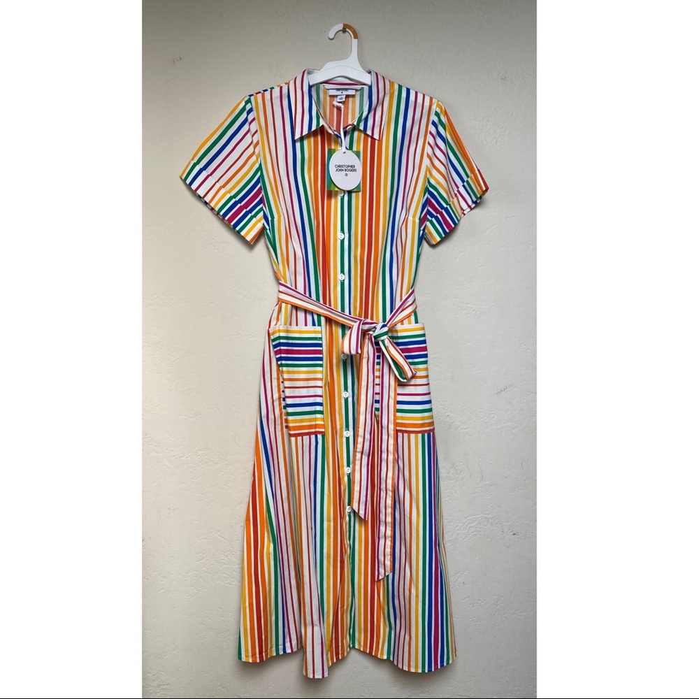 Christopher John Rogers for Target Striped Short Sleeve Shirtdress, NWT